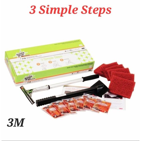 3M Scotch-Brite Pro Quick Clean Griddle System Starter Kit Kitchen Scour Easy - Picture 2 of 4